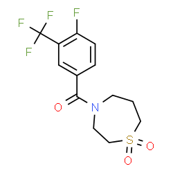 ChemSpider 2D Image | (1,1-Dioxido-1,4-thiazepan-4-yl)[4-fluoro-3-(trifluoromethyl)phenyl]methanone | C13H13F4NO3S