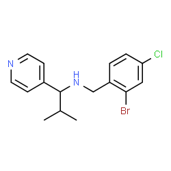 ChemSpider 2D Image | N-(2-Bromo-4-chlorobenzyl)-2-methyl-1-(4-pyridinyl)-1-propanamine | C16H18BrClN2