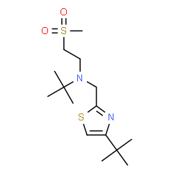 ChemSpider 2D Image | 2-Methyl-N-{[4-(2-methyl-2-propanyl)-1,3-thiazol-2-yl]methyl}-N-[2-(methylsulfonyl)ethyl]-2-propanamine | C15H28N2O2S2