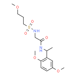 ChemSpider 2D Image | N-[1-(2,5-Dimethoxyphenyl)ethyl]-N~2~-[(3-methoxypropyl)sulfonyl]glycinamide | C16H26N2O6S