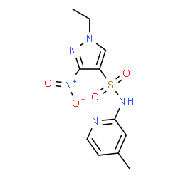 ChemSpider 2D Image | 1-Ethyl-N-(4-methyl-2-pyridinyl)-3-nitro-1H-pyrazole-4-sulfonamide | C11H13N5O4S