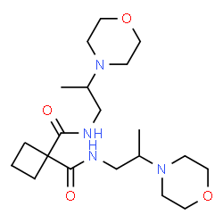 ChemSpider 2D Image | N,N'-Bis[2-(4-morpholinyl)propyl]-1,1-cyclobutanedicarboxamide | C20H36N4O4