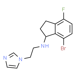 ChemSpider 2D Image | 7-Bromo-4-fluoro-N-[2-(1H-imidazol-1-yl)ethyl]-1-indanamine | C14H15BrFN3