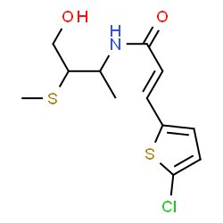 ChemSpider 2D Image | (2E)-3-(5-Chloro-2-thienyl)-N-[4-hydroxy-3-(methylsulfanyl)-2-butanyl]acrylamide | C12H16ClNO2S2