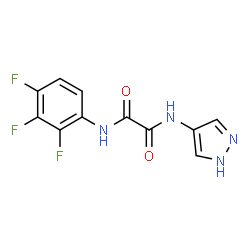 ChemSpider 2D Image | N-(1H-Pyrazol-4-yl)-N'-(2,3,4-trifluorophenyl)ethanediamide | C11H7F3N4O2