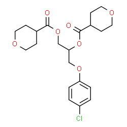 ChemSpider 2D Image | 3-(4-Chlorophenoxy)-1,2-propanediyl bistetrahydro-2H-pyran-4-carboxylate | C21H27ClO7