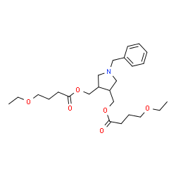 ChemSpider 2D Image | (1-Benzyl-3,4-pyrrolidinediyl)bis(methylene) bis(4-ethoxybutanoate) | C25H39NO6