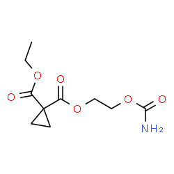 ChemSpider 2D Image | 1-[2-(Carbamoyloxy)ethyl] 1-ethyl 1,1-cyclopropanedicarboxylate | C10H15NO6