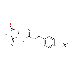 ChemSpider 2D Image | N-(3-Methyl-2,4-dioxo-1-imidazolidinyl)-3-[4-(trifluoromethoxy)phenyl]propanamide | C14H14F3N3O4