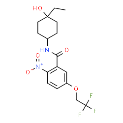 ChemSpider 2D Image | N-(4-Ethyl-4-hydroxycyclohexyl)-2-nitro-5-(2,2,2-trifluoroethoxy)benzamide | C17H21F3N2O5