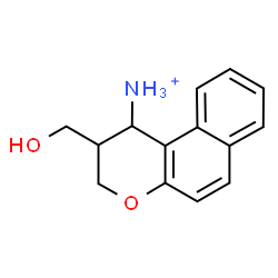 ChemSpider 2D Image | 2-(Hydroxymethyl)-2,3-dihydro-1H-benzo[f]chromen-1-aminium | C14H16NO2