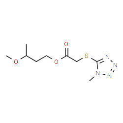 ChemSpider 2D Image | 3-Methoxybutyl [(1-methyl-1H-tetrazol-5-yl)sulfanyl]acetate | C9H16N4O3S