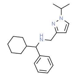 ChemSpider 2D Image | 1-Cyclohexyl-N-[(1-isopropyl-1H-pyrazol-3-yl)methyl]-1-phenylmethanamine | C20H29N3