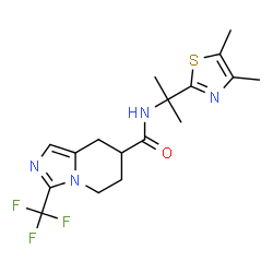ChemSpider 2D Image | N-[2-(4,5-Dimethyl-1,3-thiazol-2-yl)-2-propanyl]-3-(trifluoromethyl)-5,6,7,8-tetrahydroimidazo[1,5-a]pyridine-7-carboxamide | C17H21F3N4OS