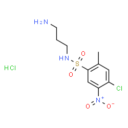 ChemSpider 2D Image | N-(3-Aminopropyl)-4-chloro-2-methyl-5-nitrobenzenesulfonamide hydrochloride (1:1) | C10H15Cl2N3O4S