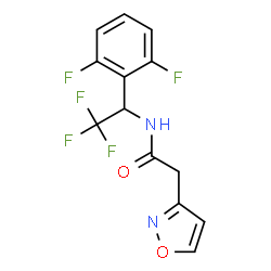 ChemSpider 2D Image | N-[1-(2,6-Difluorophenyl)-2,2,2-trifluoroethyl]-2-(1,2-oxazol-3-yl)acetamide | C13H9F5N2O2