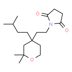 ChemSpider 2D Image | 1-{2-[2,2-Dimethyl-4-(3-methylbutyl)tetrahydro-2H-pyran-4-yl]ethyl}-2,5-pyrrolidinedione | C18H31NO3