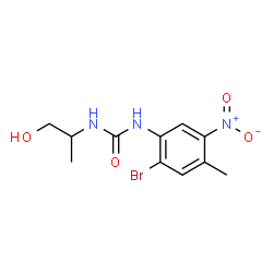 ChemSpider 2D Image | 1-(2-Bromo-4-methyl-5-nitrophenyl)-3-(1-hydroxy-2-propanyl)urea | C11H14BrN3O4