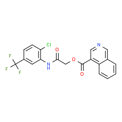 ChemSpider 2D Image | 2-{[2-Chloro-5-(trifluoromethyl)phenyl]amino}-2-oxoethyl 4-isoquinolinecarboxylate | C19H12ClF3N2O3