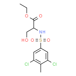 ChemSpider 2D Image | Ethyl N-[(3,5-dichloro-4-methylphenyl)sulfonyl]serinate | C12H15Cl2NO5S