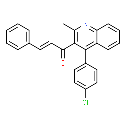 ChemSpider 2D Image | (2E)-1-[4-(4-Chlorophenyl)-2-methyl-3-quinolinyl]-3-phenyl-2-propen-1-one | C25H18ClNO