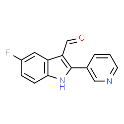 ChemSpider 2D Image | 5-Fluoro-2-(3-pyridinyl)-1H-indole-3-carbaldehyde | C14H9FN2O