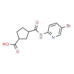 ChemSpider 2D Image | 3-[(5-Bromo-2-pyridinyl)carbamoyl]cyclopentanecarboxylic acid | C12H13BrN2O3