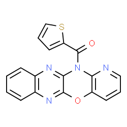 ChemSpider 2D Image | 12H-Pyrido[2',3':5,6][1,4]oxazino[2,3-b]quinoxalin-12-yl(2-thienyl)methanone | C18H10N4O2S