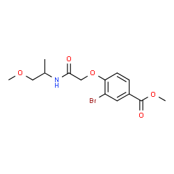 ChemSpider 2D Image | Methyl 3-bromo-4-{2-[(1-methoxy-2-propanyl)amino]-2-oxoethoxy}benzoate | C14H18BrNO5