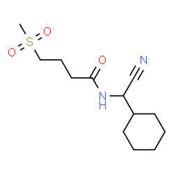 ChemSpider 2D Image | N-[Cyano(cyclohexyl)methyl]-4-(methylsulfonyl)butanamide | C13H22N2O3S
