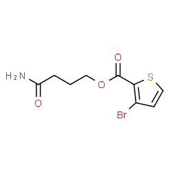 ChemSpider 2D Image | 4-Amino-4-oxobutyl 3-bromo-2-thiophenecarboxylate | C9H10BrNO3S