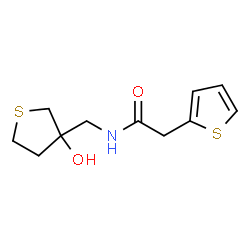 ChemSpider 2D Image | N-[(3-Hydroxytetrahydro-3-thiophenyl)methyl]-2-(2-thienyl)acetamide | C11H15NO2S2