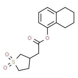 ChemSpider 2D Image | 5,6,7,8-Tetrahydro-1-naphthalenyl (1,1-dioxidotetrahydro-3-thiophenyl)acetate | C16H20O4S