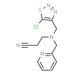 ChemSpider 2D Image | 3-{[(5-Chloro-1,2,3-thiadiazol-4-yl)methyl](2-pyridinylmethyl)amino}propanenitrile | C12H12ClN5S