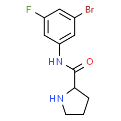 ChemSpider 2D Image | N-(3-Bromo-5-fluorophenyl)prolinamide | C11H12BrFN2O