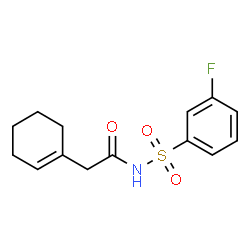 ChemSpider 2D Image | 2-(1-Cyclohexen-1-yl)-N-[(3-fluorophenyl)sulfonyl]acetamide | C14H16FNO3S