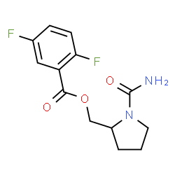 ChemSpider 2D Image | (1-Carbamoyl-2-pyrrolidinyl)methyl 2,5-difluorobenzoate | C13H14F2N2O3