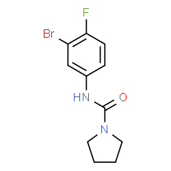 ChemSpider 2D Image | N-(3-Bromo-4-fluorophenyl)-1-pyrrolidinecarboxamide | C11H12BrFN2O