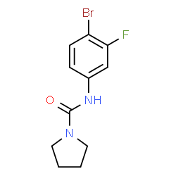ChemSpider 2D Image | N-(4-Bromo-3-fluorophenyl)-1-pyrrolidinecarboxamide | C11H12BrFN2O