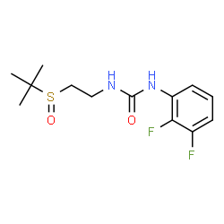 ChemSpider 2D Image | 1-(2,3-Difluorophenyl)-3-{2-[(2-methyl-2-propanyl)sulfinyl]ethyl}urea | C13H18F2N2O2S