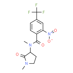 ChemSpider 2D Image | N-Methyl-N-(1-methyl-2-oxo-3-pyrrolidinyl)-2-nitro-4-(trifluoromethyl)benzamide | C14H14F3N3O4