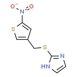 ChemSpider 2D Image | 2-{[(5-Nitro-3-thienyl)methyl]sulfanyl}-1H-imidazole | C8H7N3O2S2