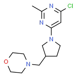 ChemSpider 2D Image | 4-{[1-(6-Chloro-2-methyl-4-pyrimidinyl)-3-pyrrolidinyl]methyl}morpholine | C14H21ClN4O