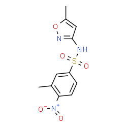 ChemSpider 2D Image | 3-Methyl-N-(5-methyl-1,2-oxazol-3-yl)-4-nitrobenzenesulfonamide | C11H11N3O5S