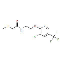 ChemSpider 2D Image | N-(2-{[3-Chloro-5-(trifluoromethyl)-2-pyridinyl]oxy}ethyl)-2-(methylsulfanyl)acetamide | C11H12ClF3N2O2S