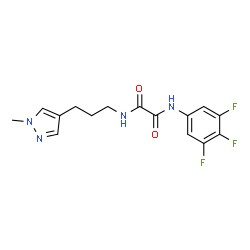 ChemSpider 2D Image | N-[3-(1-Methyl-1H-pyrazol-4-yl)propyl]-N'-(3,4,5-trifluorophenyl)ethanediamide | C15H15F3N4O2