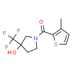 ChemSpider 2D Image | [3-Hydroxy-3-(trifluoromethyl)-1-pyrrolidinyl](3-methyl-2-thienyl)methanone | C11H12F3NO2S