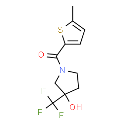 ChemSpider 2D Image | [3-Hydroxy-3-(trifluoromethyl)-1-pyrrolidinyl](5-methyl-2-thienyl)methanone | C11H12F3NO2S