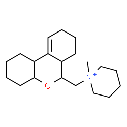 ChemSpider 2D Image | 1-(2,3,4,4a,6,6a,7,8,9,10b-Decahydro-1H-benzo[c]chromen-6-ylmethyl)-1-methylpiperidinium | C20H34NO