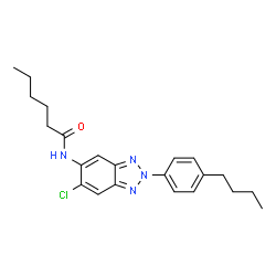 ChemSpider 2D Image | N-[2-(4-Butylphenyl)-6-chloro-2H-benzotriazol-5-yl]hexanamide | C22H27ClN4O